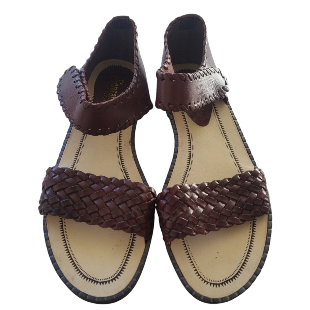 Sensations Sandals. Made in Brazil. Brown Size.  7 1/2. Braided Sandals.